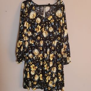 Torrid long sleeve sunflower dress